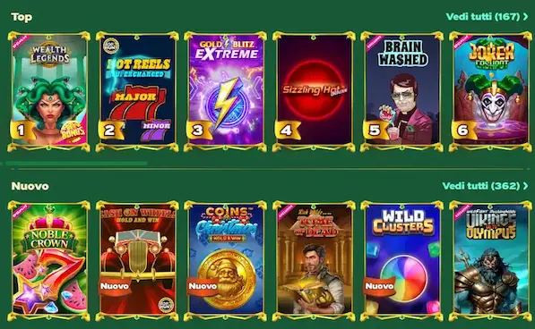 Greenluck Casino Giochi