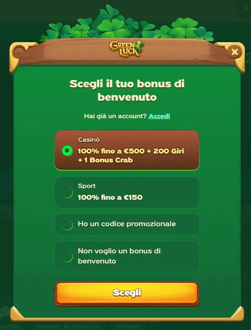 GreenLuck Casino reg